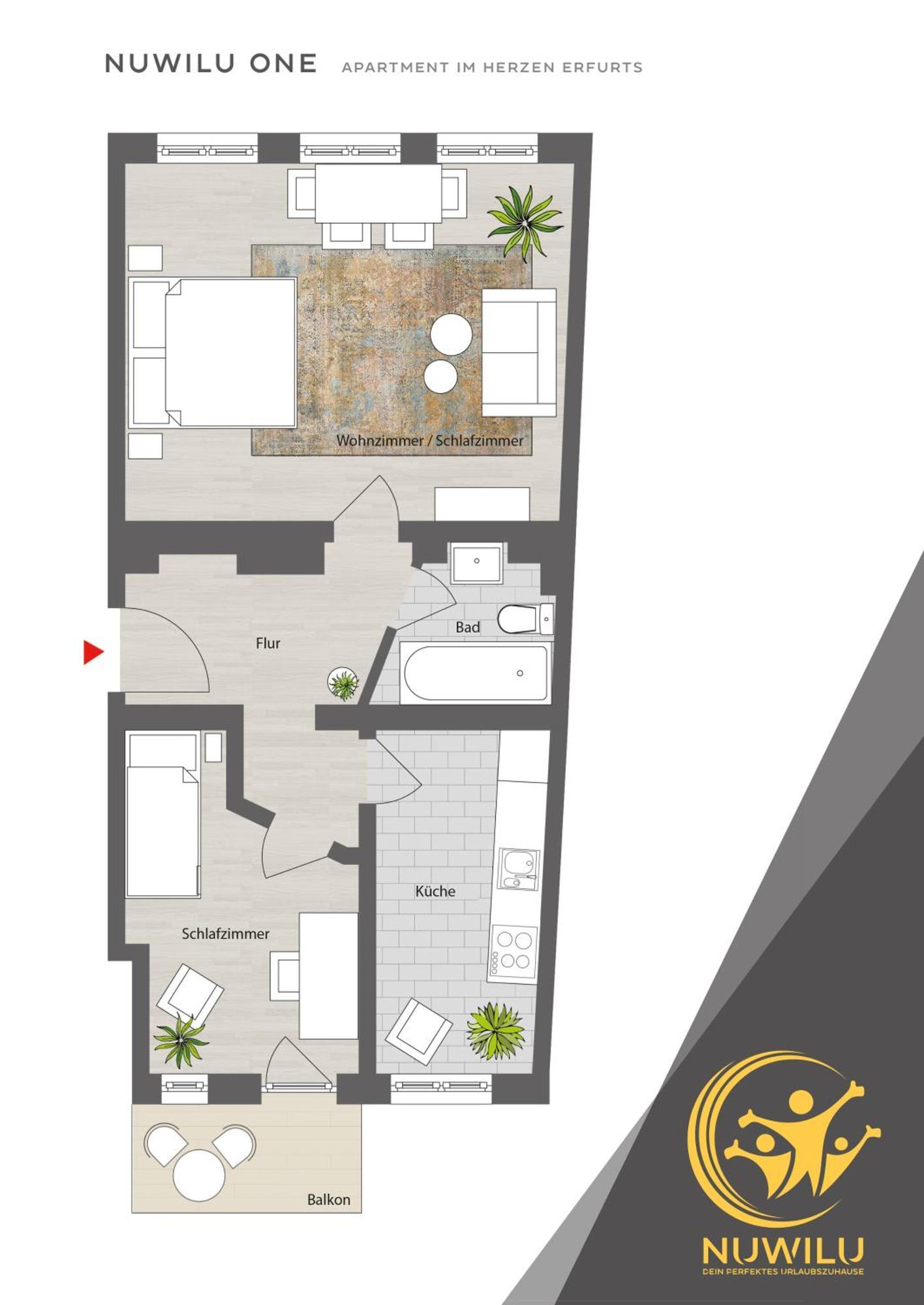 Nuwilu One - Apartment Mit Balkon Im Herzen Erfurts - Magenta Tv- Netflix - Disney Exteriér fotografie